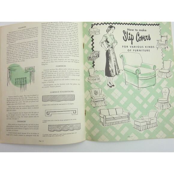 Vintage 1949 How to Make Curtains Draperies Slip Covers Booklet Sewing Machine - Picture 7 of 9